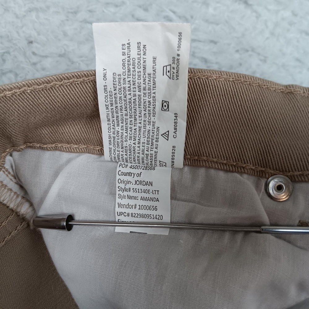 Gloria Vanderbilt Pant Amanda Women 12 Tan Straight Leg Stretch S51340E-LTT - Picture 5 of 10
